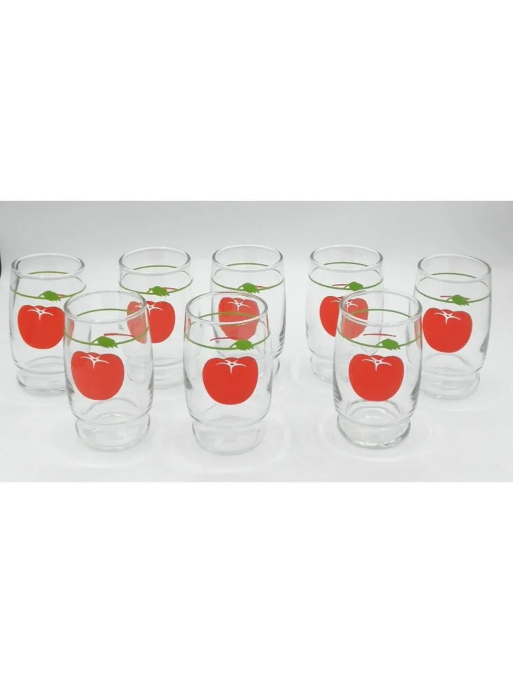 VTG Tomato Juice Glass Set of 8 Vintage 1950's 6 Ounce Capacity Marked K-LOR